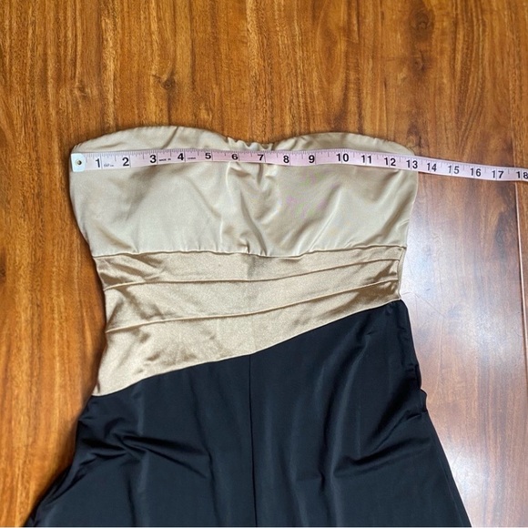 Forever 21 Women's Champagne Black Strapless Wide Leg Jumpsuit Size Small Party - Picture 13 of 16